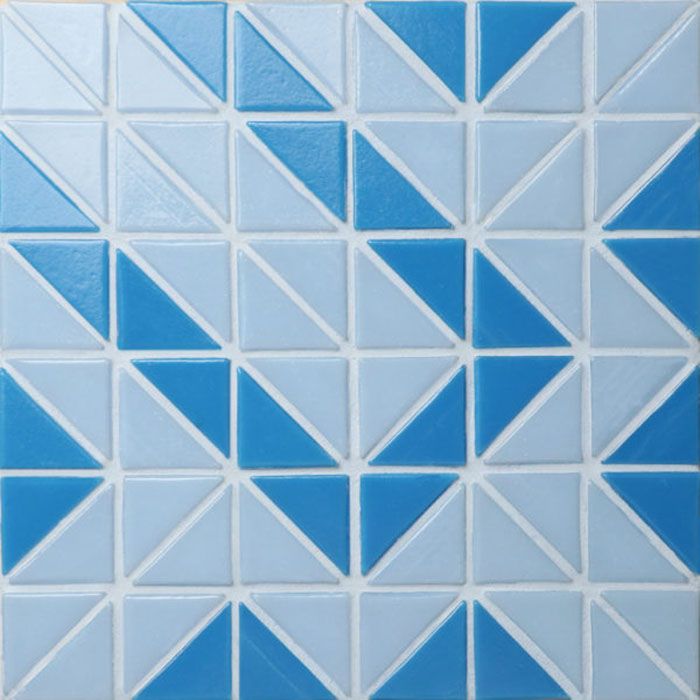 Triangle Blend Melted Glass swimming pool tile 27.5x27.5 cm
