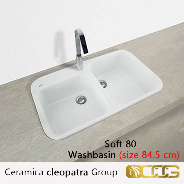 Washbasin ( size 84.5 cm ) - Soft 80 - Ceramica cleopatra Group