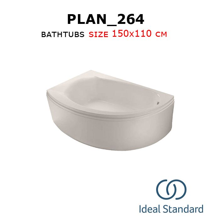 Plan_264 bathtubs 150x110 cm Ideal_standard