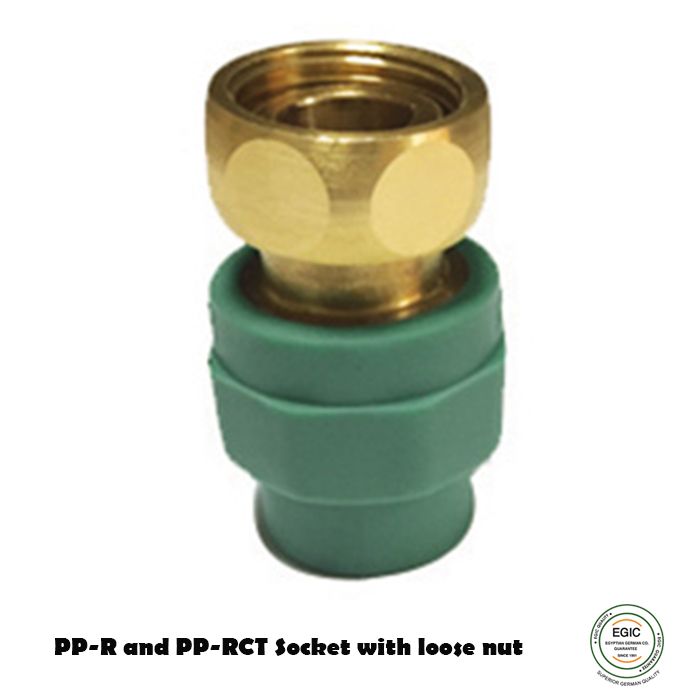 PP-R and PP-RCT Socket with loose nut Banninger fittings