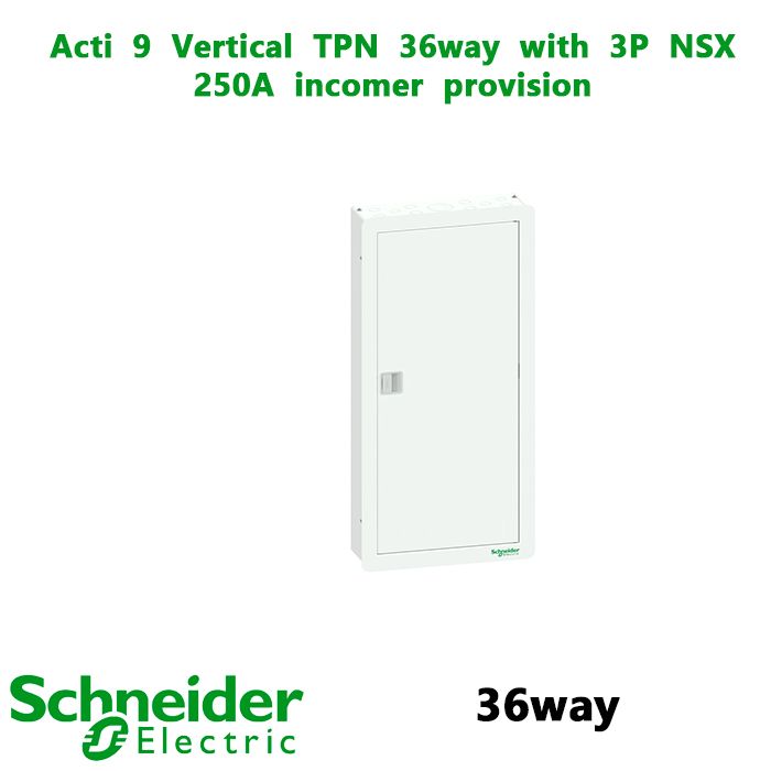 Acti  9  Vertical  TPN  36way  with  3P  NSX  250A  incomer  provision