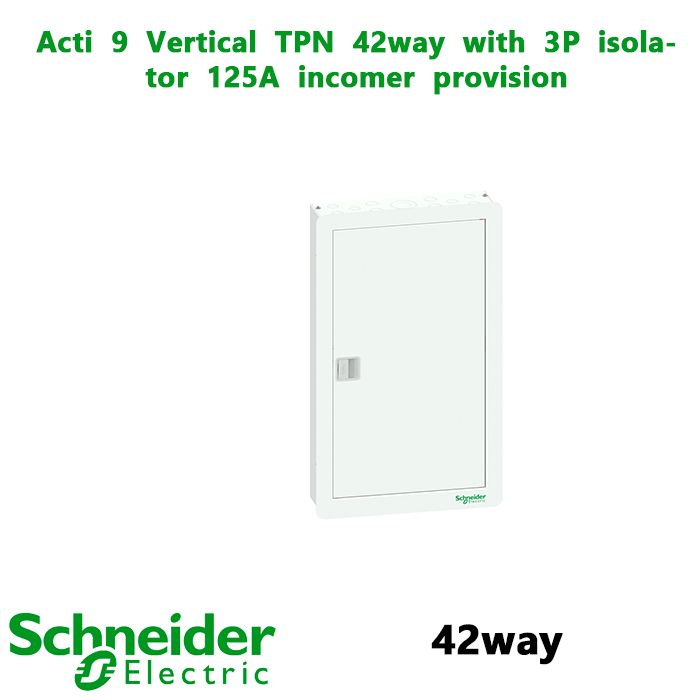 Acti  9  Vertical  TPN  42way  with  3P  isolator  125A  incomer  provision