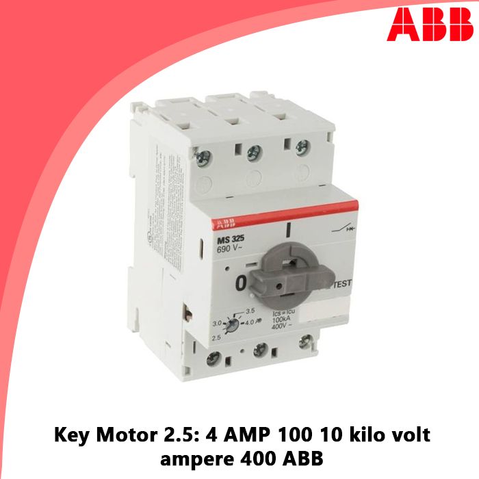Key Motor 2.5: 4 AMP 100 10 kilo volt ampere 400 ABB