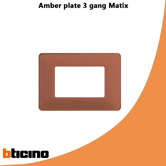Amber plate 3 gang Matix