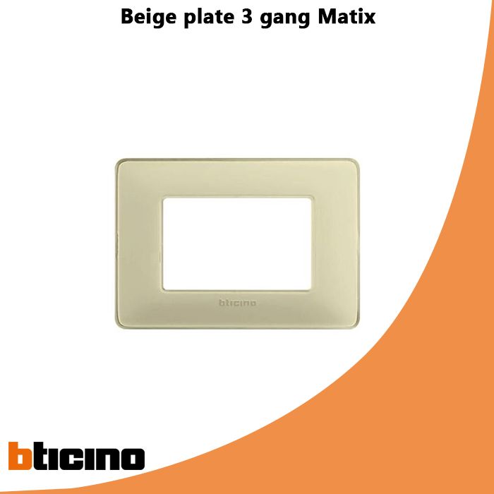 Beige plate 3 gang Matix