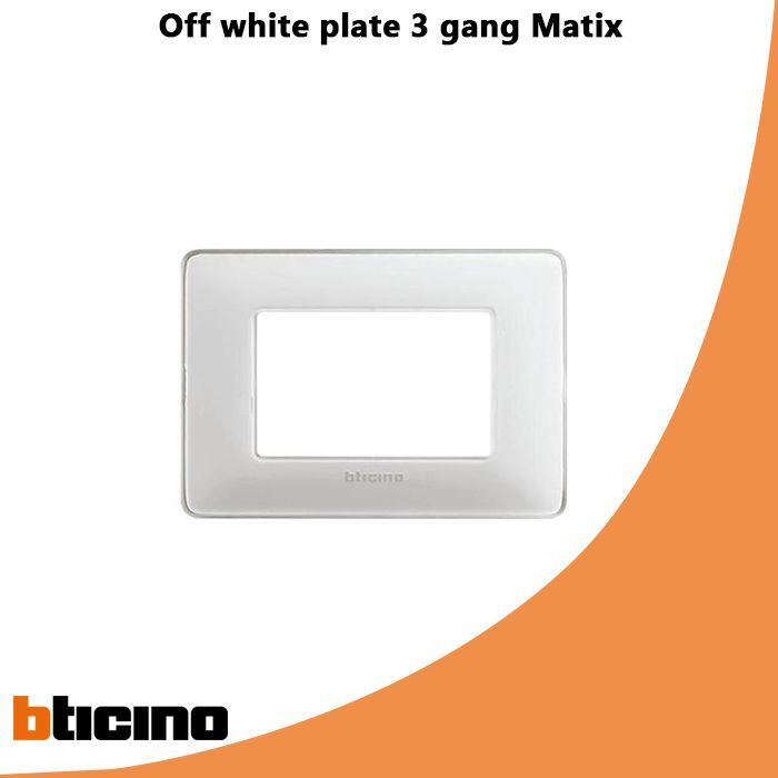 Off white plate 3 gang Matix