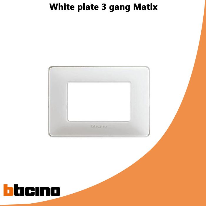 White plate 3 gang Matix