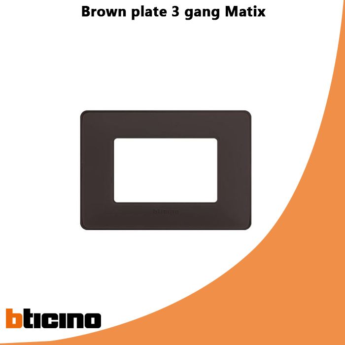 Brown plate 3 gang Matix