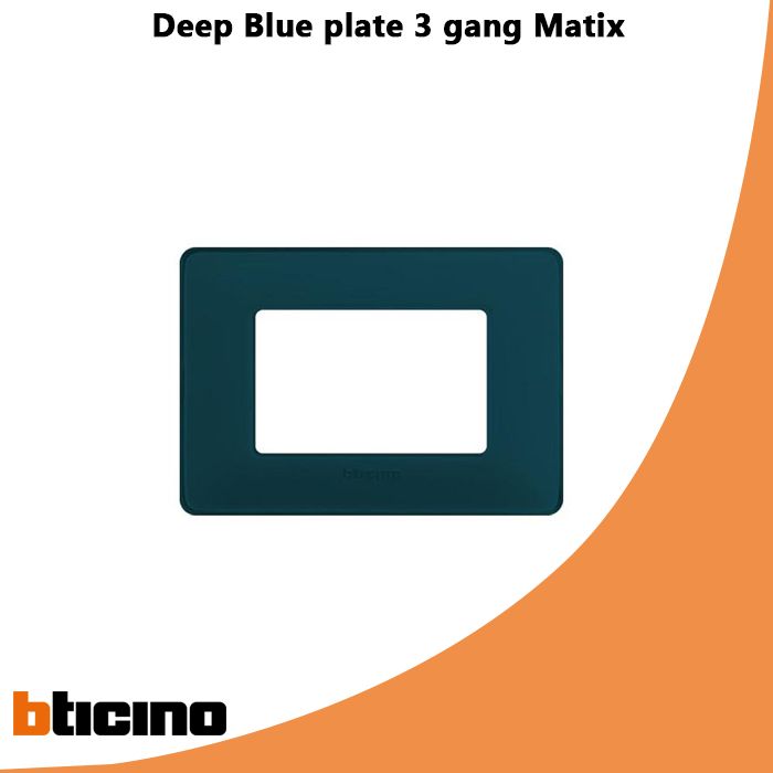 Deep Blue plate 3 gang Matix