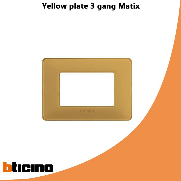 Yellow plate 3 gang Matix