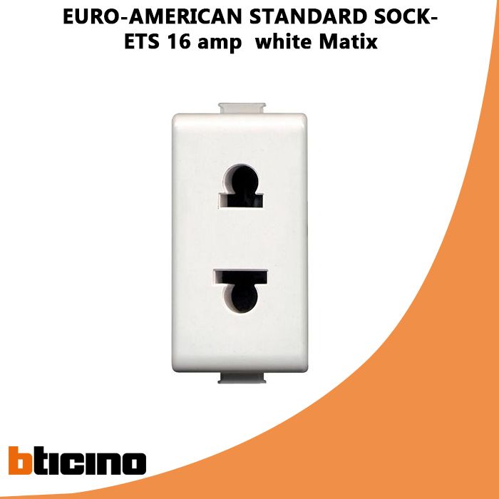 EURO-AMERICAN STANDARD SOCKETS 16 amp  white Matix