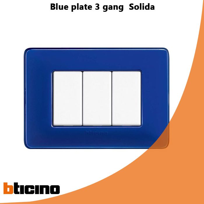 Blue plate 3 gang  Solida