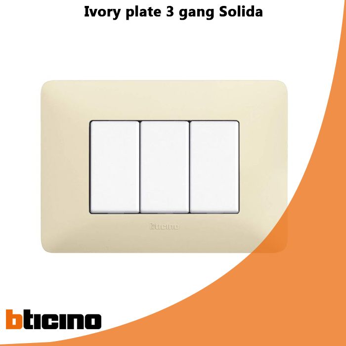 Ivory plate 3 gang Solida