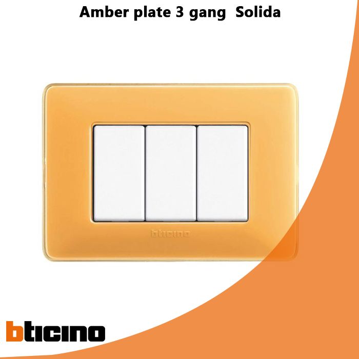 Amber plate 3 gang  Solida