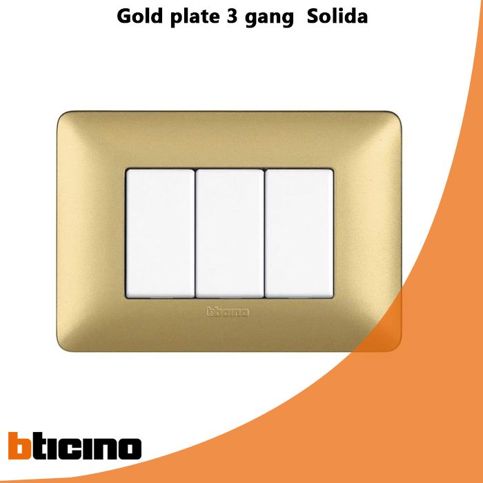 Gold plate 3 gang  Solida