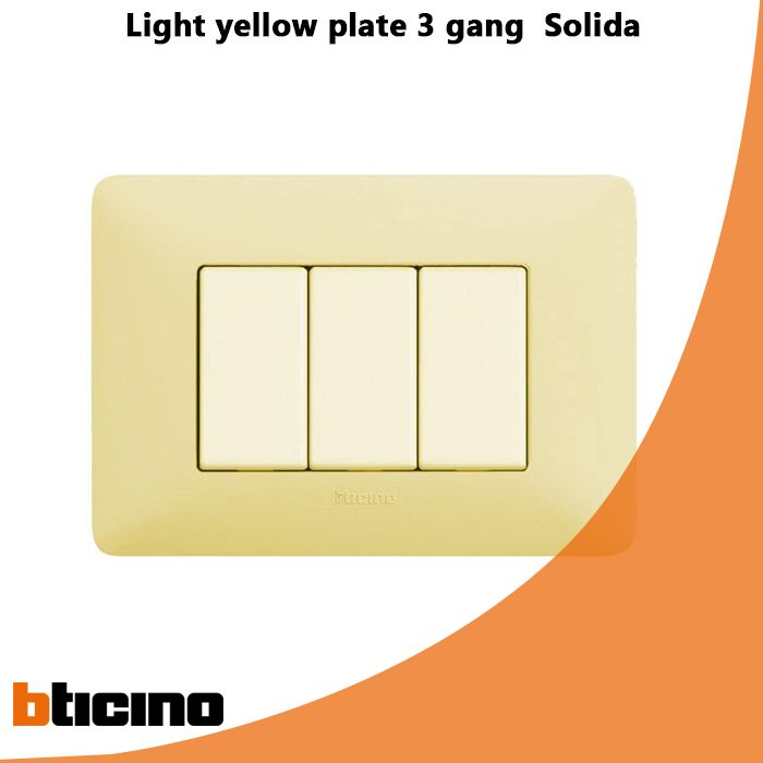 Light yellow plate 3 gang  Solida