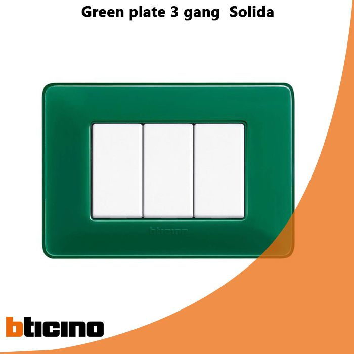 Green plate 3 gang  Solida