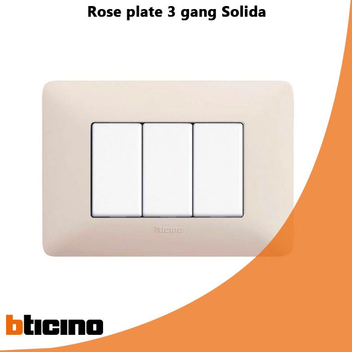 Rose plate 3 gang Solida