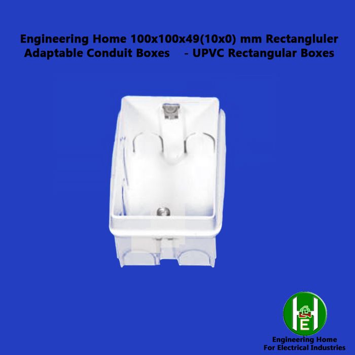 Engineering Home 100x100x49(10x0) mm Rectangluler Adaptable Conduit Boxes    - UPVC Rectangular Boxes