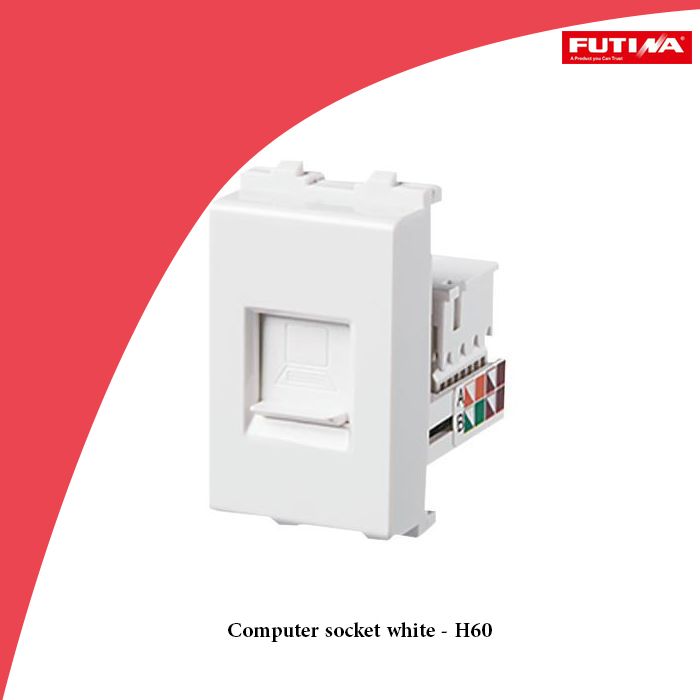 Computer socket white - H60