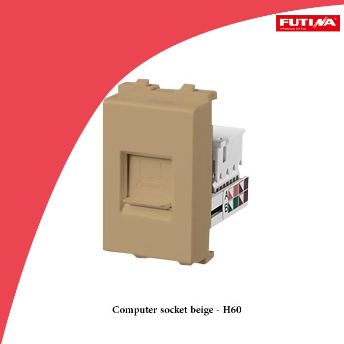 Computer socket beige - H60