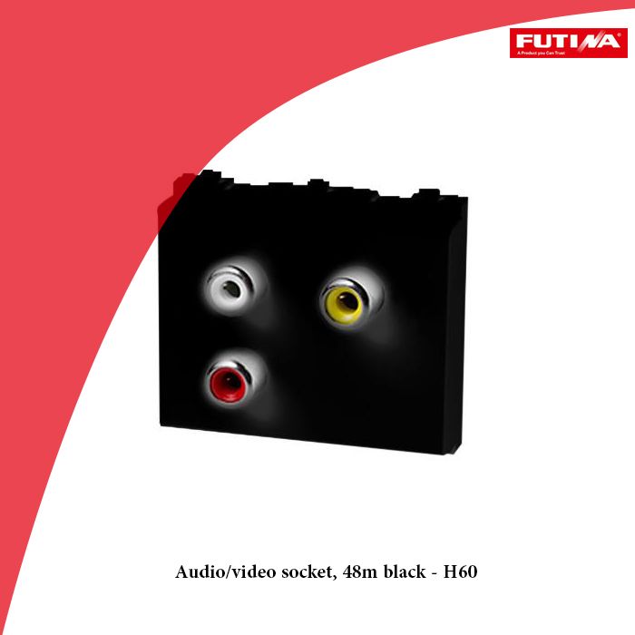 Audio/video socket, 48m black - H60