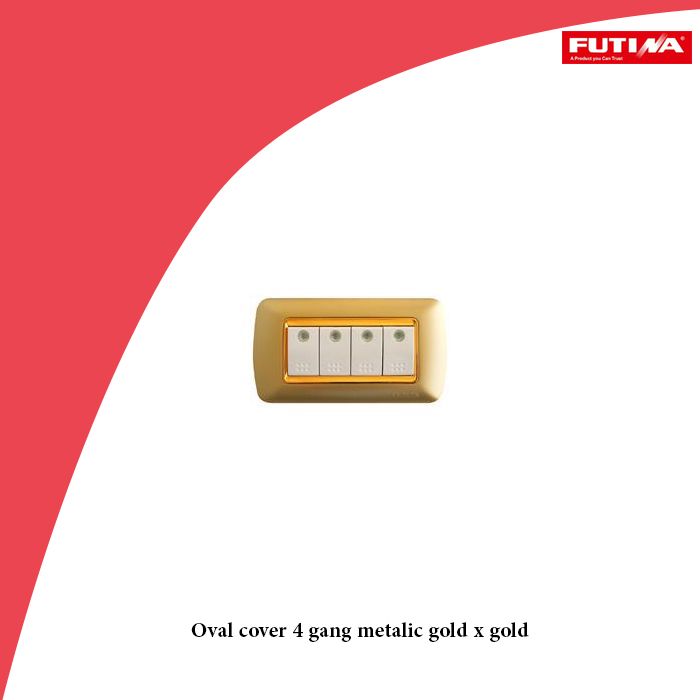 Oval cover 4 gang metalic gold x gold