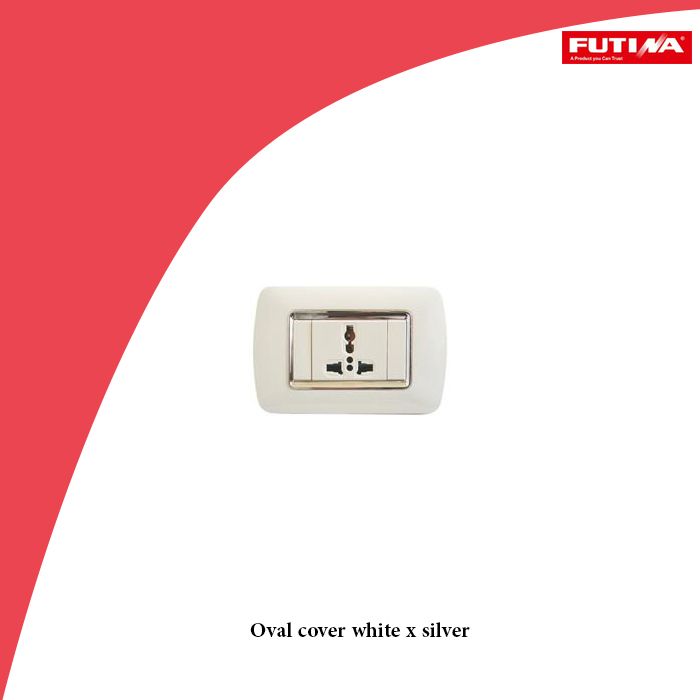 Oval cover white x silver