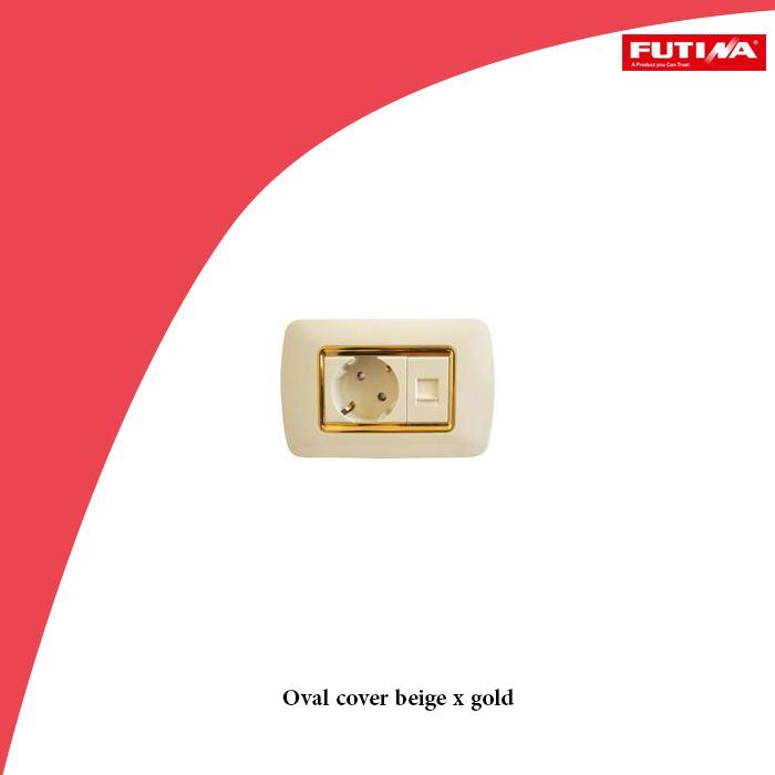 Oval cover beige x gold