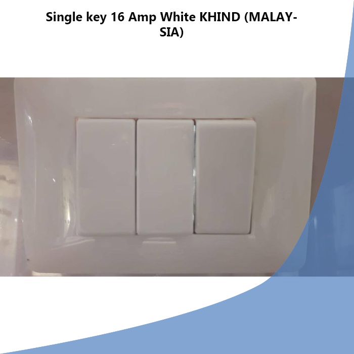 Single key 16 Amp White KHIND (MALAYSIA)