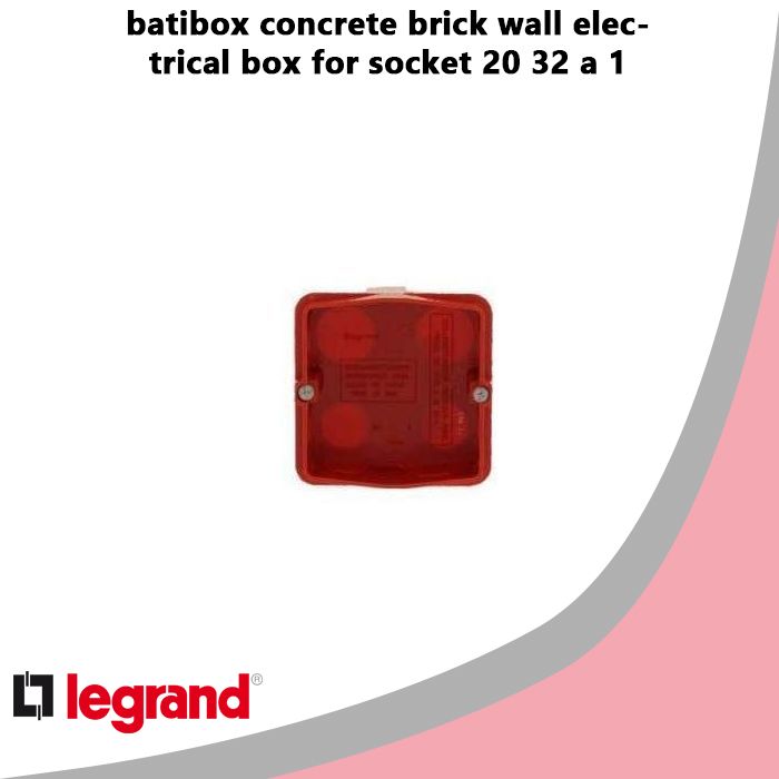 batibox concrete brick wall electrical box for socket 20 32 a 1 outlet 9 9 cm depth 50 mm legrand 80185