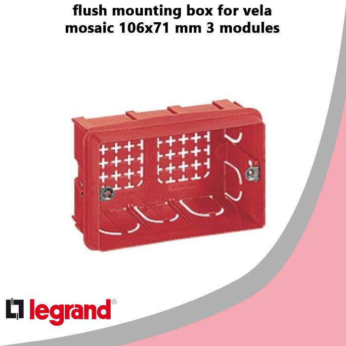 flush mounting box for vela mosaic 106x71 mm 3 modules legrand 89239