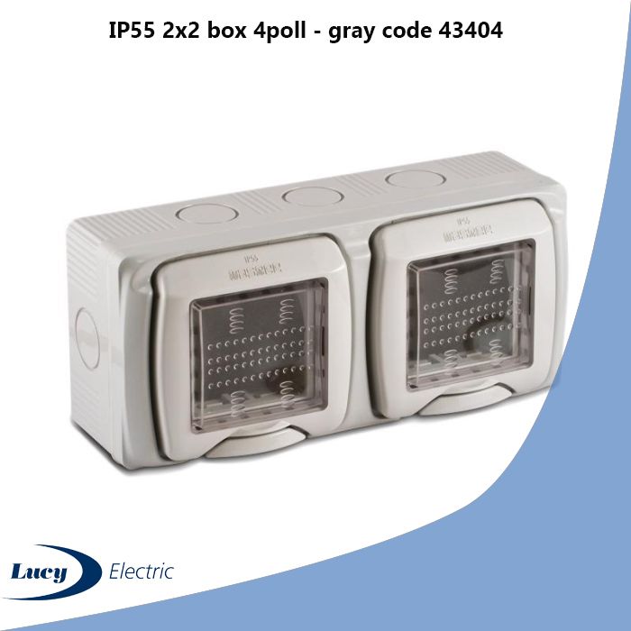 IP55 2x2 box 4poll - gray