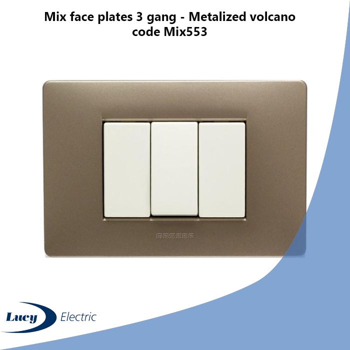 Mix face plates 3 gang - Metalized volcano