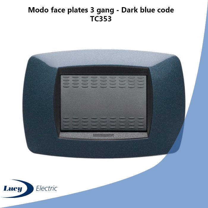 Modo face plates 3 gang - Dark blue