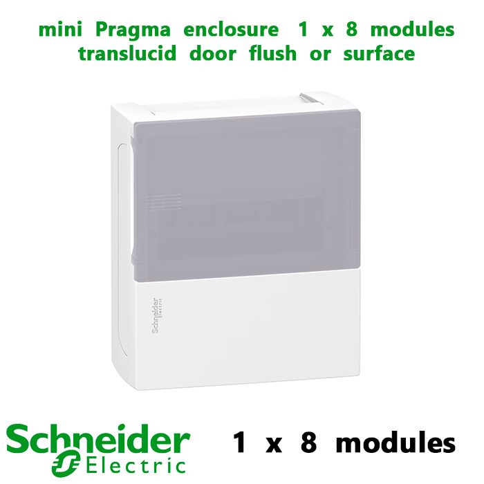mini  Pragma  enclosure   1  x  8  modules   translucid  door  flush  or  surface