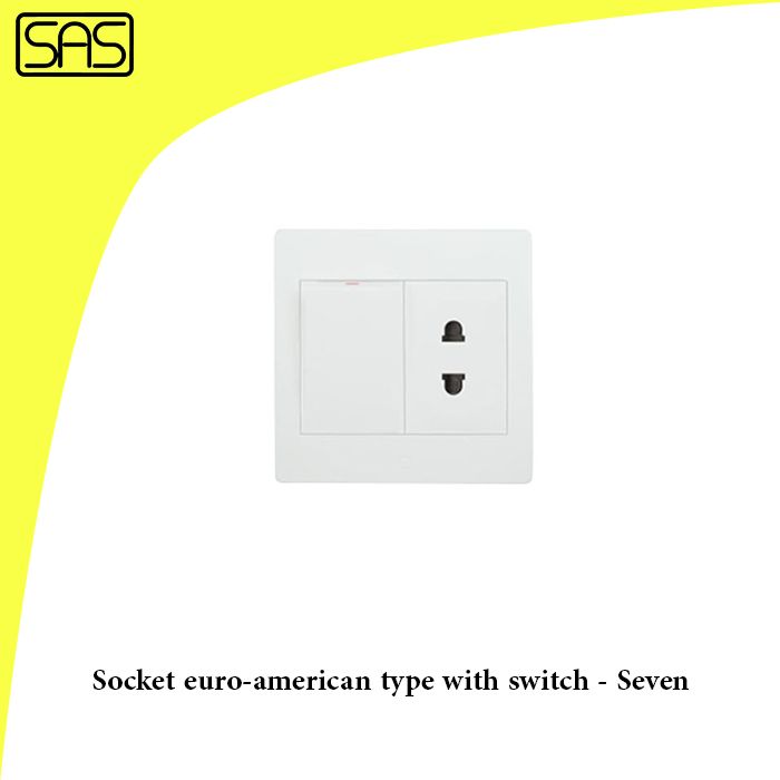 Socket euro-american type with switch - Seven