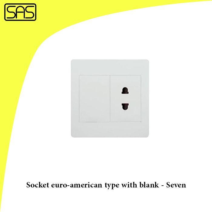 Socket euro-american type with blank - Seven