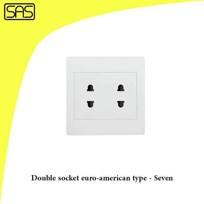 Double socket euro-american type - Seven