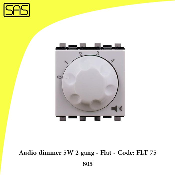 Audio dimmer 5W 2 gang - Flat - Code: FLT 75 805