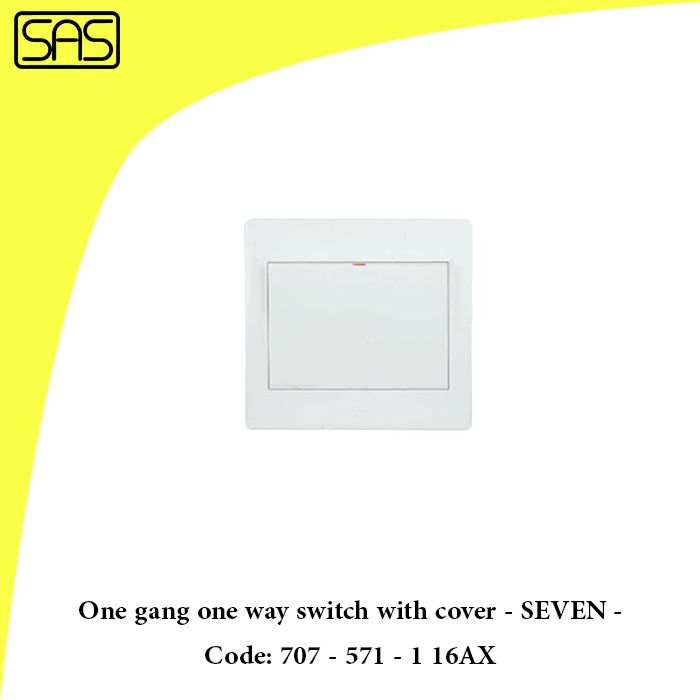 One gang one way switch with cover - SEVEN - Code: 707 - 571 - 1 16AX