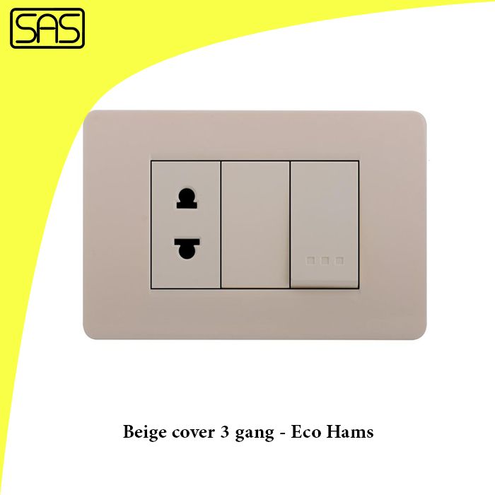Beige cover 3 gang - Eco Hams