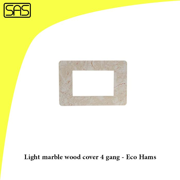 Light marble wood cover 4 gang - Eco Hams