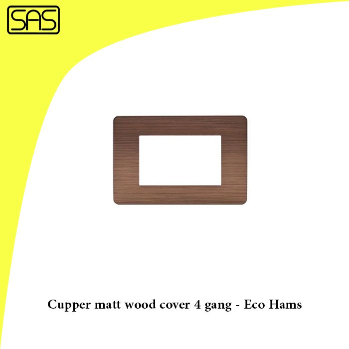 Cupper matt wood cover 4 gang - Eco Hams