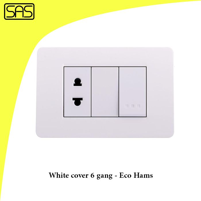 White cover 6 gang - Eco Hams