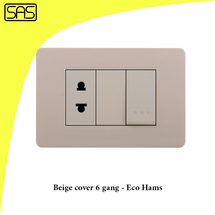 Beige cover 6 gang - Eco Hams
