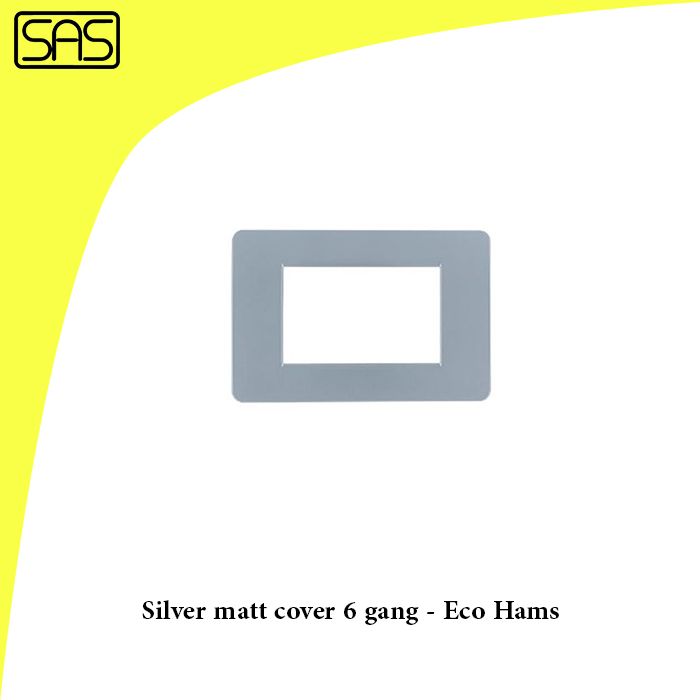 Silver matt cover 6 gang - Eco Hams