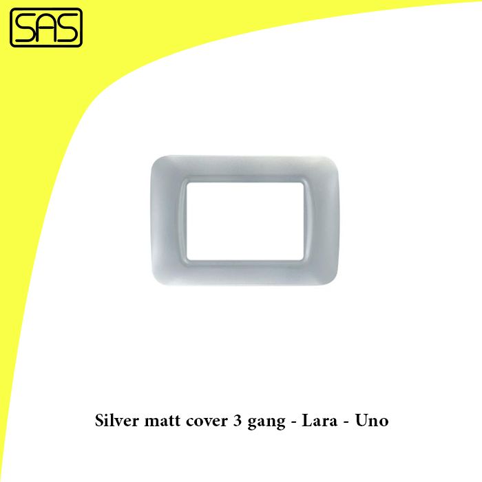 Silver matt cover 3 gang - Lara - Uno