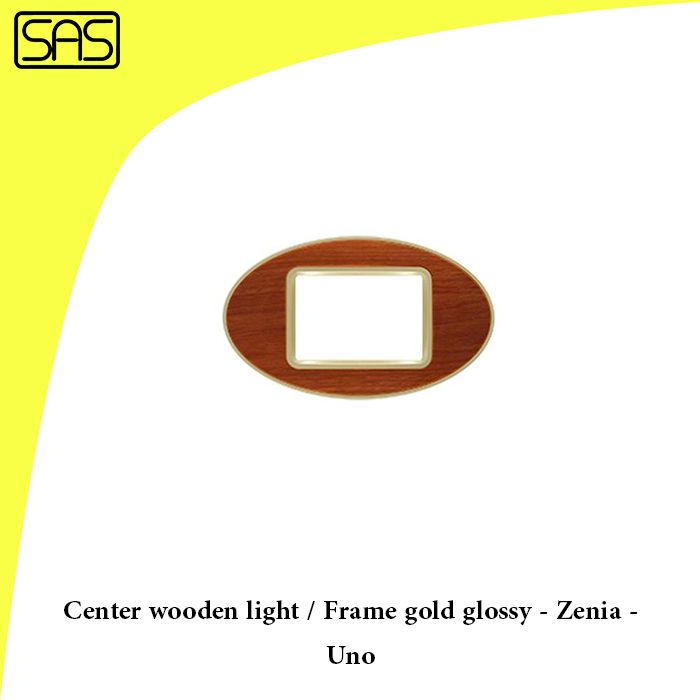 Center wooden light / Frame gold glossy - Zenia - Uno