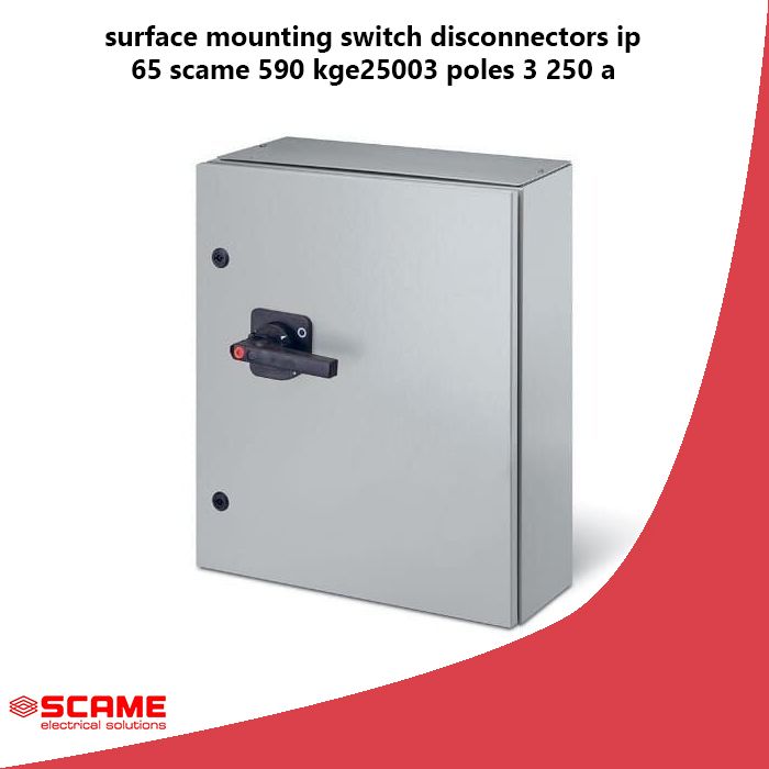 surface mounting switch disconnectors ip 65 scame 590 kge25003 poles 3 250 a